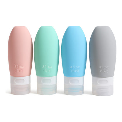 Pack 4 Botellas De Viaje De Silicona Dispensador Viaje 90ml