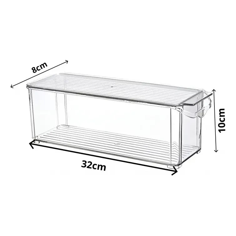 X3 Caja Organizadora Refrigerador Contenedor Cocina Con Tapa Transparente