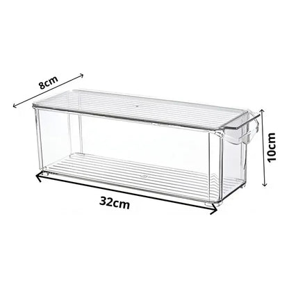 X3 Caja Organizadora Refrigerador Contenedor Cocina Con Tapa Transparente