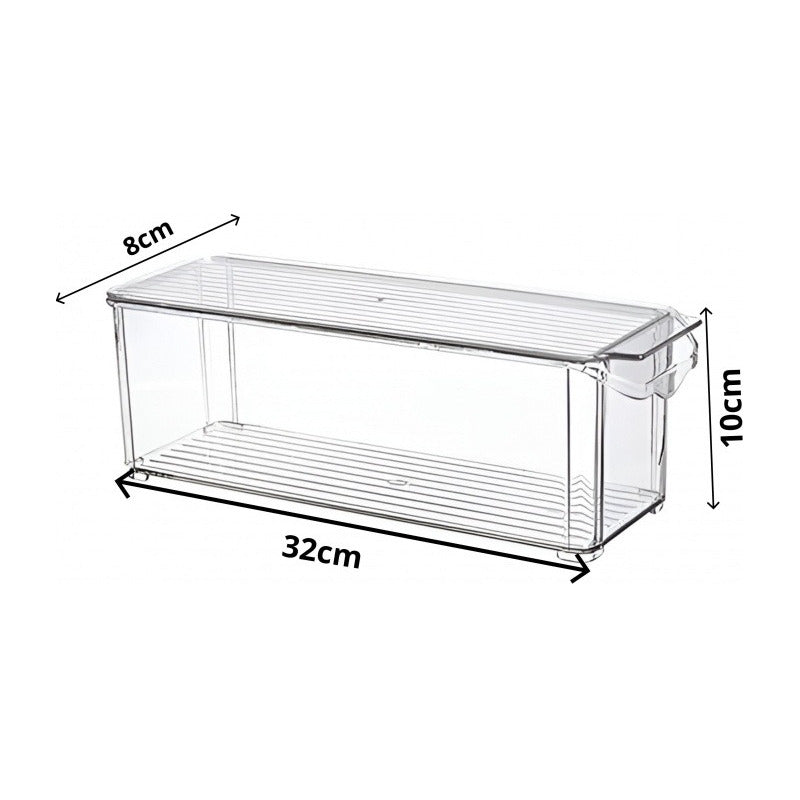X3 Caja Organizadora Refrigerador Contenedor Cocina Con Tapa Transparente