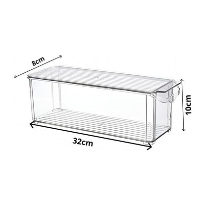 X3 Caja Organizadora Refrigerador Contenedor Cocina Con Tapa Transparente