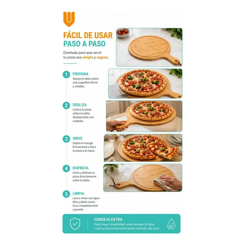 2 Tablas Bambu Pizza Picoteo Redondas Madera Natural Cocina Tabla Redonda Bambu Pizza Picoteo Madera Natural Cocina Corte Servicio Alimentos Aperitivos Dos Piezas Marrón Estándar