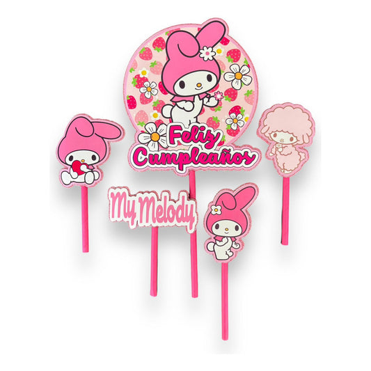 Topper My Melody Decoracion De Torta Cotillon Cup Cake Fiest