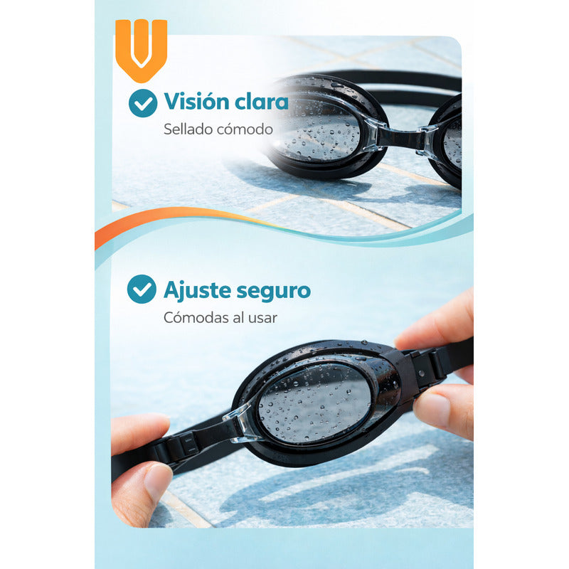 Lentes Natacion Niños Piscina Silicona Suave Vision Clara