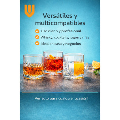 6 Vaso De Whisky Vintage Vasos Whisky Vaso De Vidrio 300 Ml Transparente