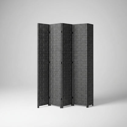Biombo Oficina Interior Separador Ambientes Ratán 4 Paneles