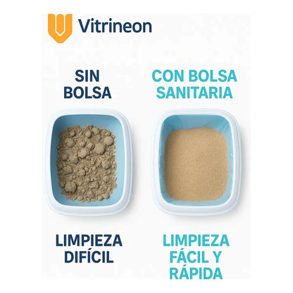 24 Bolsas Arenero Gatos Bolsa Sanitarias Desechables 60x50cm Bolsas Arenero Gato Desechables 60 X 50 Cm Pack 12 Sanitario Multicolor Resistentes Grandes Higiene Mascotas Premium Transparente