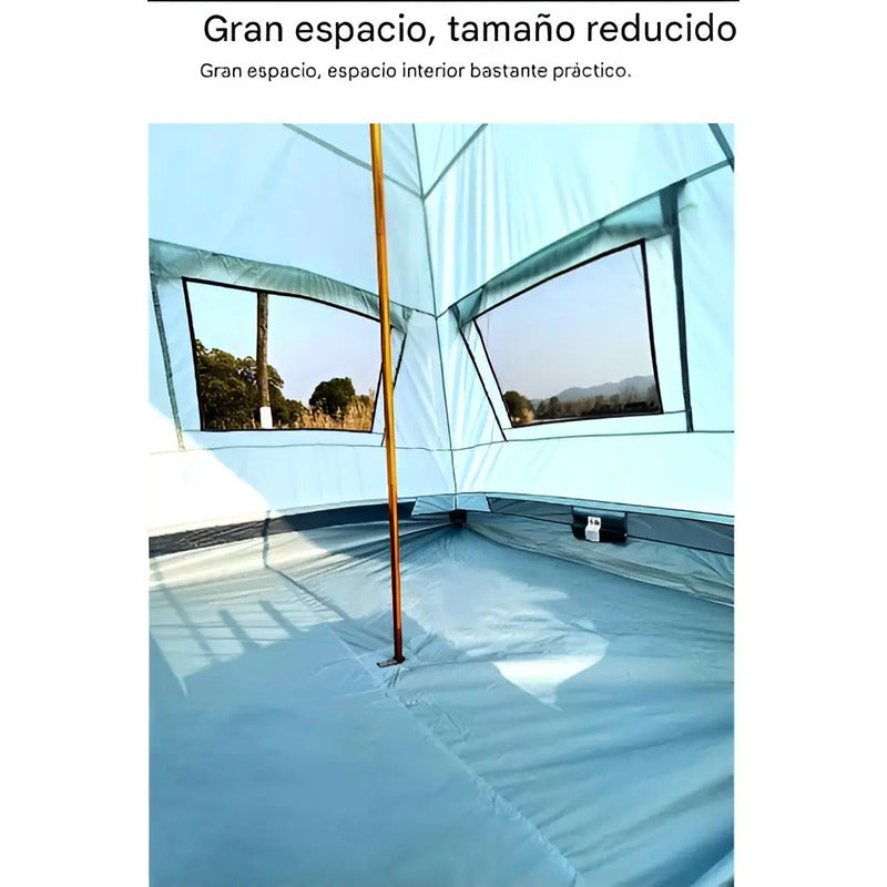 Carpas De Camping Carpa Doble Capa 4 Personas Mosquitero Camping Celeste