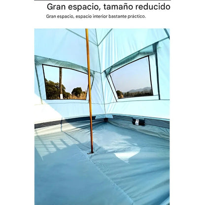 Carpas De Camping Carpa Doble Capa 4 Personas Mosquitero Camping Celeste