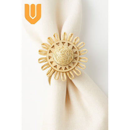 Vitrineon Cl Servilletero Aro Bambú Metal Porta Servilleta Dorado