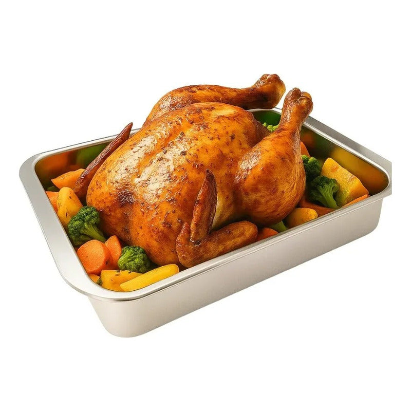 X2 Bandeja Para Horno Bandeja Acero Inoxidable 26x19cm