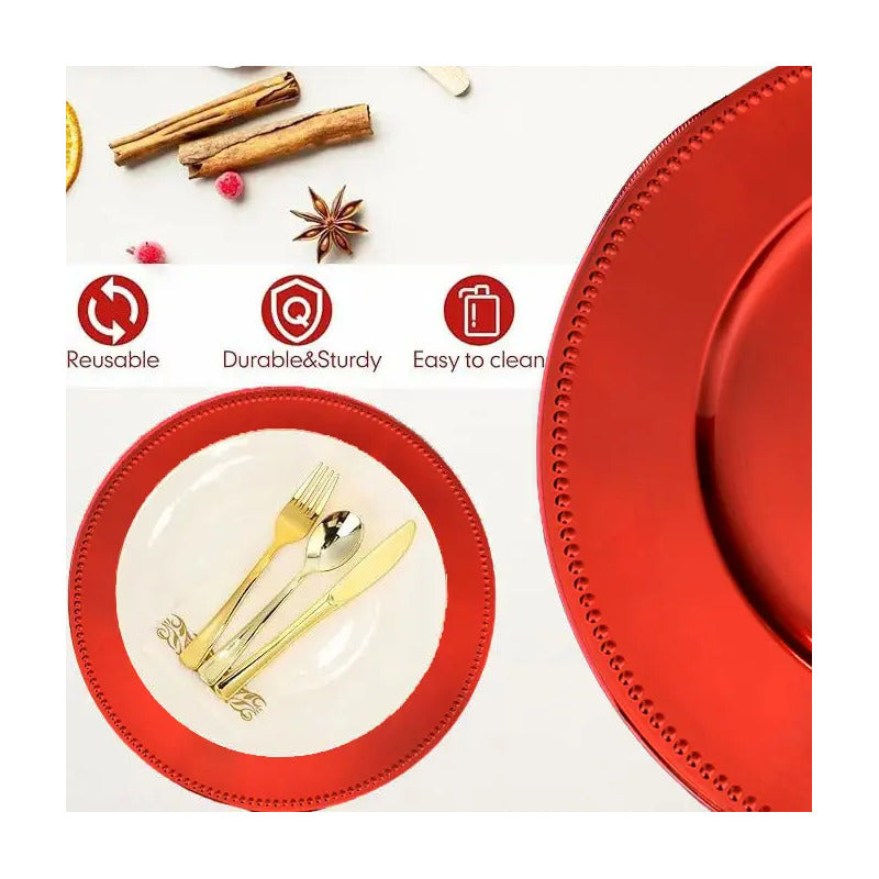 4 Plato Base Navideños Vajilla Navidad Juego De Platos 33cm