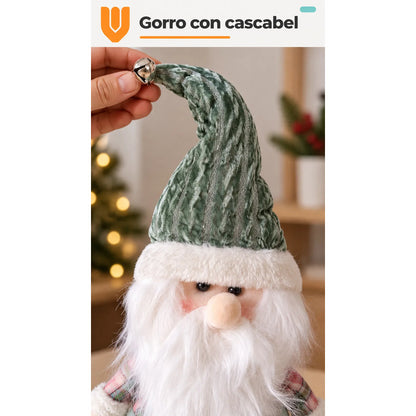 Muñeco Pascuero Navideño 45cm Decorativo Figuras Navidad Blanco Muñeco Pascuero Navideño Muñeco Papá Noel Viejito Pascuero Santa Claus Gorro Barba Blanca Figura Verdes Cascabel 45cm-pascuero