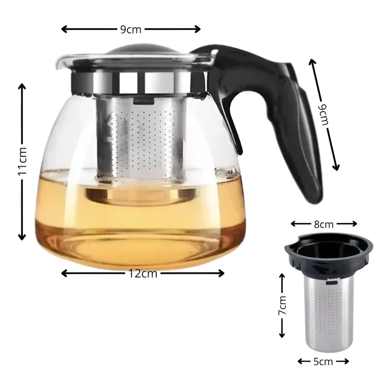 Tetera Vidrio Infusor Te Tetera Infusora Con Filtro 900ml Transparente