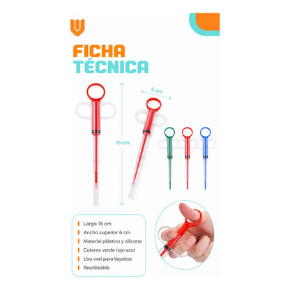 X2 Jeringa Aplicador Medicamento Jeringa Dosificador Mascota Multicolor