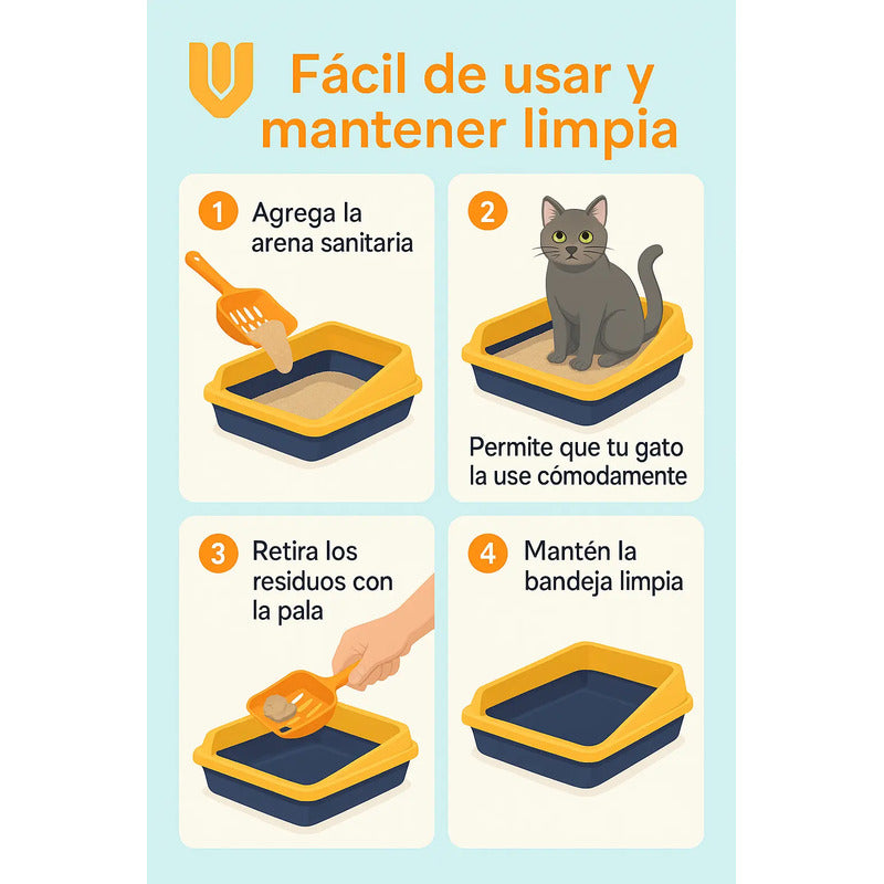 2 Areneros Gatos  Caja Arena Higiene Bandeja Sanitaria Pala Multicolor