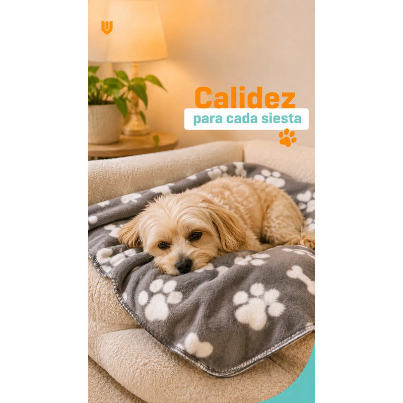 Frazada Manta Abrigo Suave Perro Gato Lavable Invierno 60*90 Multicolor Surtido Aleatorio Paños Mascotas Diseño Huellas 60*90