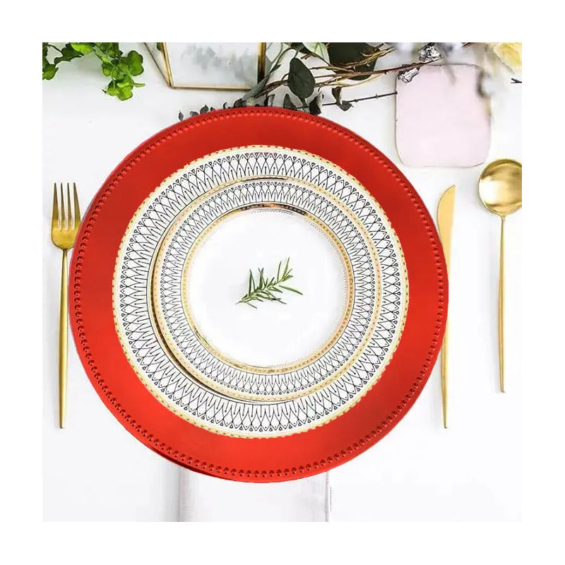 4 Plato Base Navideños Vajilla Navidad Juego De Platos 33cm