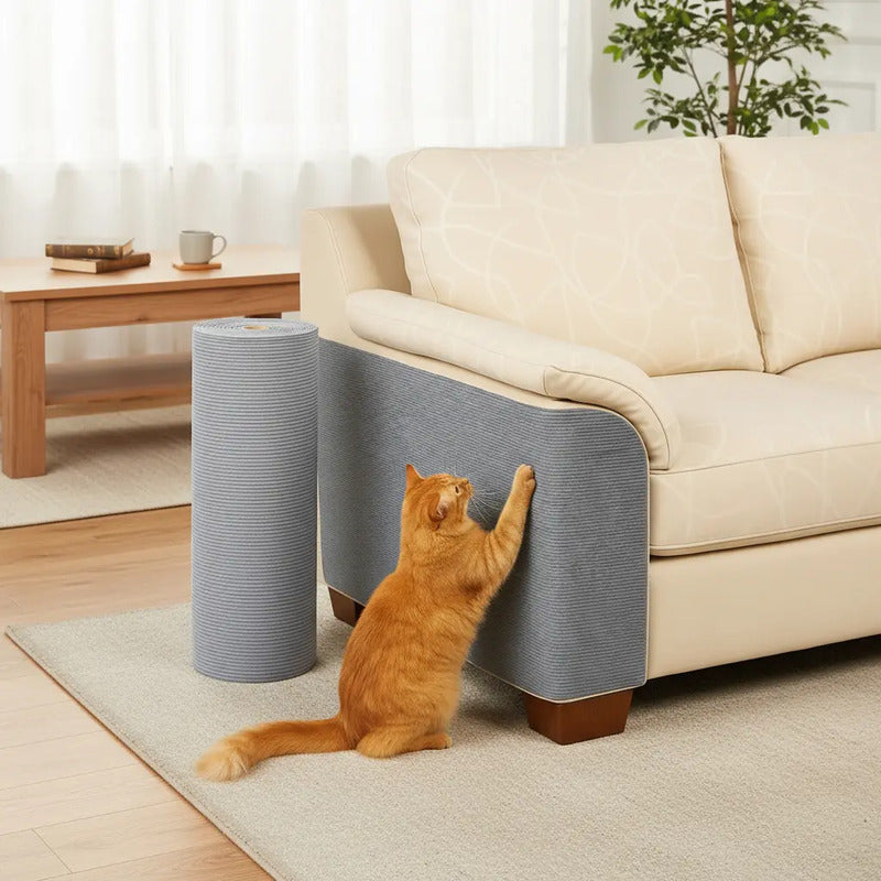 4 Protector Sillón Gato Tapete Rascador Antiarañazos Mueble Gris Tapete Rascador Gato Protector Sillon Sofa Adhesivo Antideslizante Poliester Antiaranazos Mueble 100 X 30 Cm Premium Gris