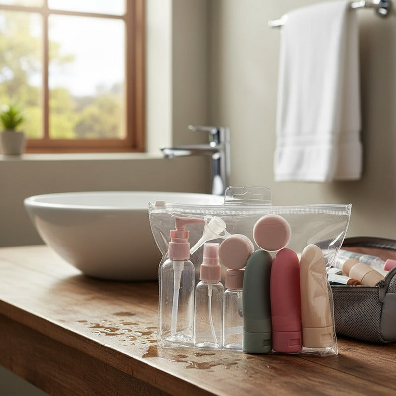 Set 11 Botella Viaje Portátil Contenedores Accesorio Shampoo