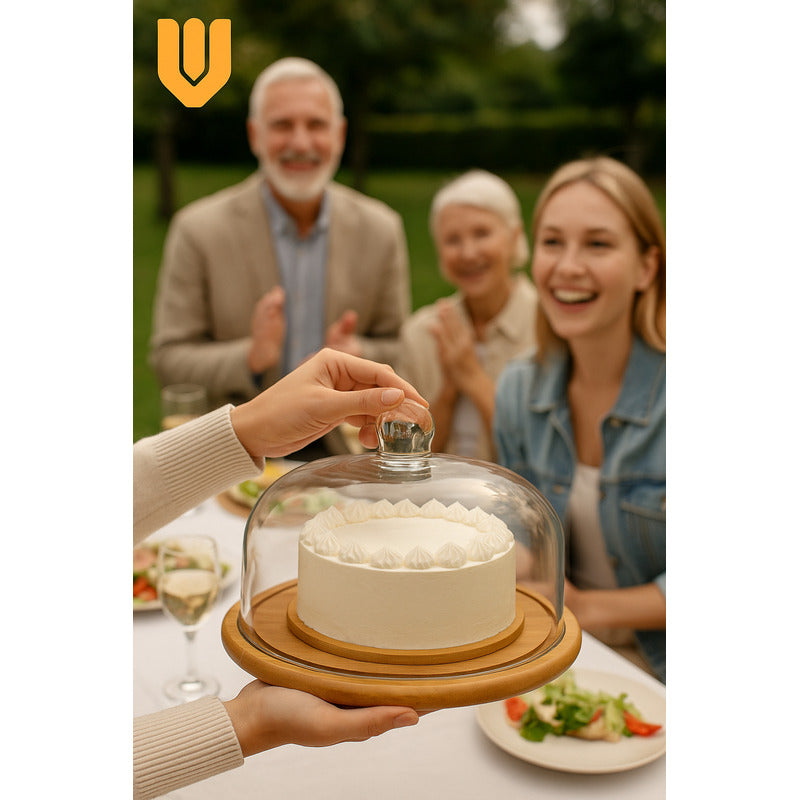 Soporte Base Torta Cupcakes Transportador Fresco Exhibición Bambú