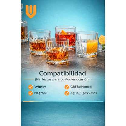 6 Vaso De Whisky Vintage Vasos Whisky Vaso De Vidrio 300 Ml Transparente