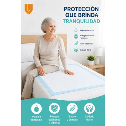 60 Sabanilla Adulto Protector Cama Pañales Protector 60x90 Sabanilla 60x90 Azul - 60x90 Cm