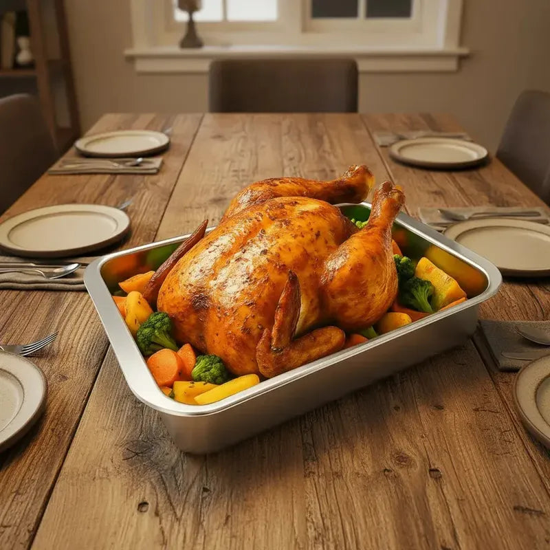 2 Bandeja Para Horno Bandeja Acero Inoxidable Multiuso 35x26 Gris
