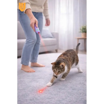 Juguete Interactivo Láser Felino Raton Proyector Diversion Juguete Caza Felina Proyector Ratón Luz Multicolor Estimulacion Instinto Agilidad Diversion Interior Laser
