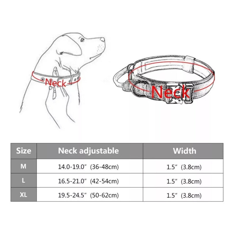 Collar Táctico Collares Para Perros Tácticos Ajustable Asa