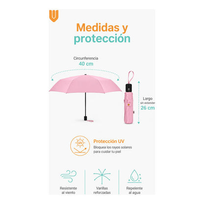 Sombrilla Plegable Retractil Lluvia Imprevista Estilo Confor