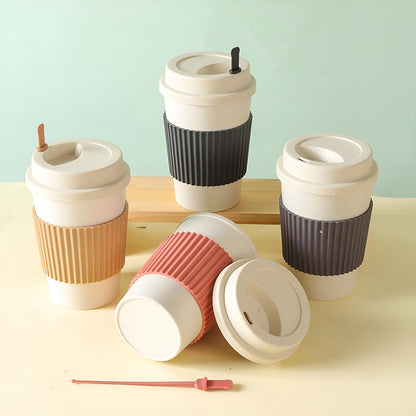 2 Vasos Para Café Vaso Fibra De Bambu Con Agitador Vasos Te