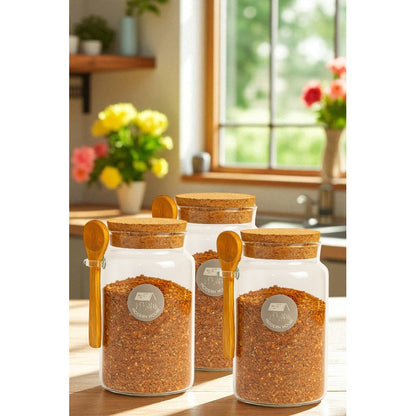 Frasco Para Condimentos Organizador Cocina Contenedor Tapa Transparente