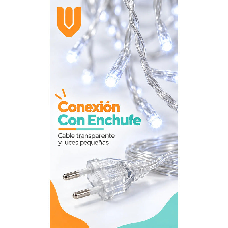 Luces Decoración Árbol Navidad Luz Led Navideña Blanco Blanco Guirnalda Led Navidad Luz Calida 5 Metros Ocho Funciones Cable... Blanco Guirnalda Led Navidad Luz Calida 5 Metros Ocho Funciones Cable...