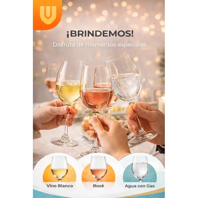 X2 Copas Vino Cristal 175ml Pack 2 Transparente Ideal Vino T Transparente
