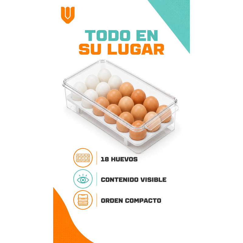 Organizador De Huevos Huevera Porta Huevos Contenedor Huevos Transparente