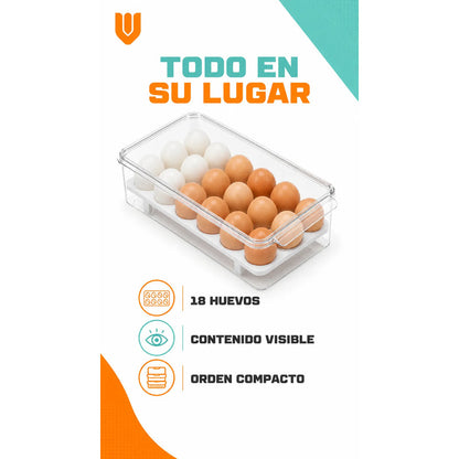 Organizador De Huevos Huevera Porta Huevos Contenedor Huevos Transparente