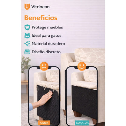 Protector Sillón Gato Tapete Rascador Antiarañazos Mueble