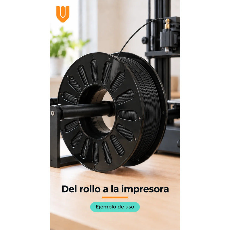2 Filamento Impresora 3d Negro Bobina Carrete Impresión Piez Negro