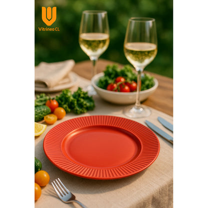 Plato Base Rojo Vajilla Navidad Juego De Platos Rojos 33cm