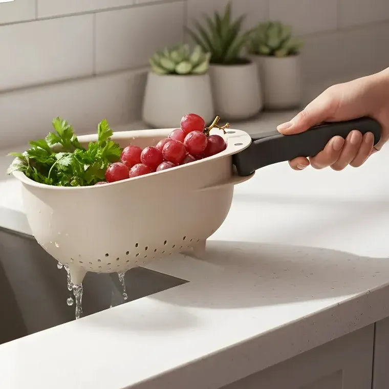 Colador Vitrineon Plegable Compacto Asas Cocina Facil Lavado Blanco Cocina Moderno Minimalista Elegante Diseño Compacto Visual Limpio Armonico Resistente Duradero Uso Diario Hogar Premium