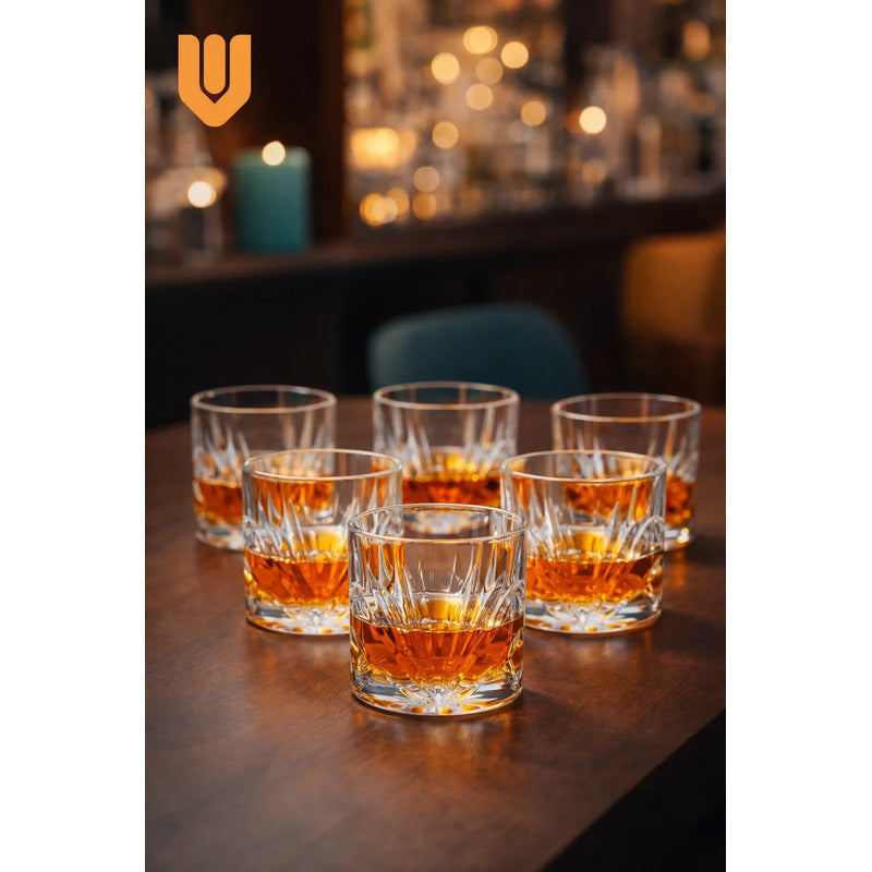 6 Vaso De Whisky Vintage Vasos Whisky Vaso De Vidrio 300 Ml Transparente