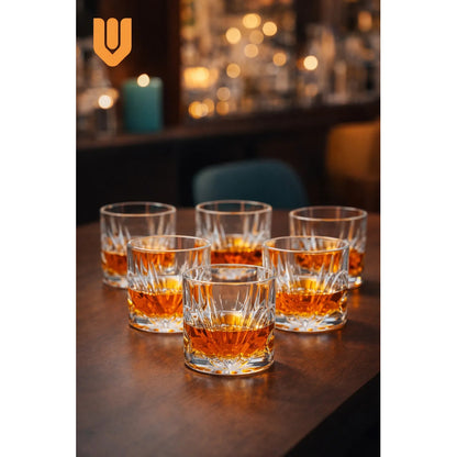 6 Vaso De Whisky Vintage Vasos Whisky Vaso De Vidrio 300 Ml Transparente