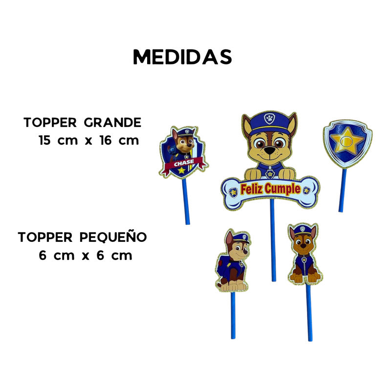 Topper Torta Cotillon Cup Cake Topper Fiesta Paw Patrol