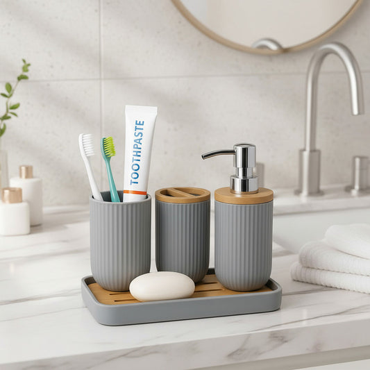 Set 4 Accesorios Bano Accesorios Para Baño Set De Baño Jabon