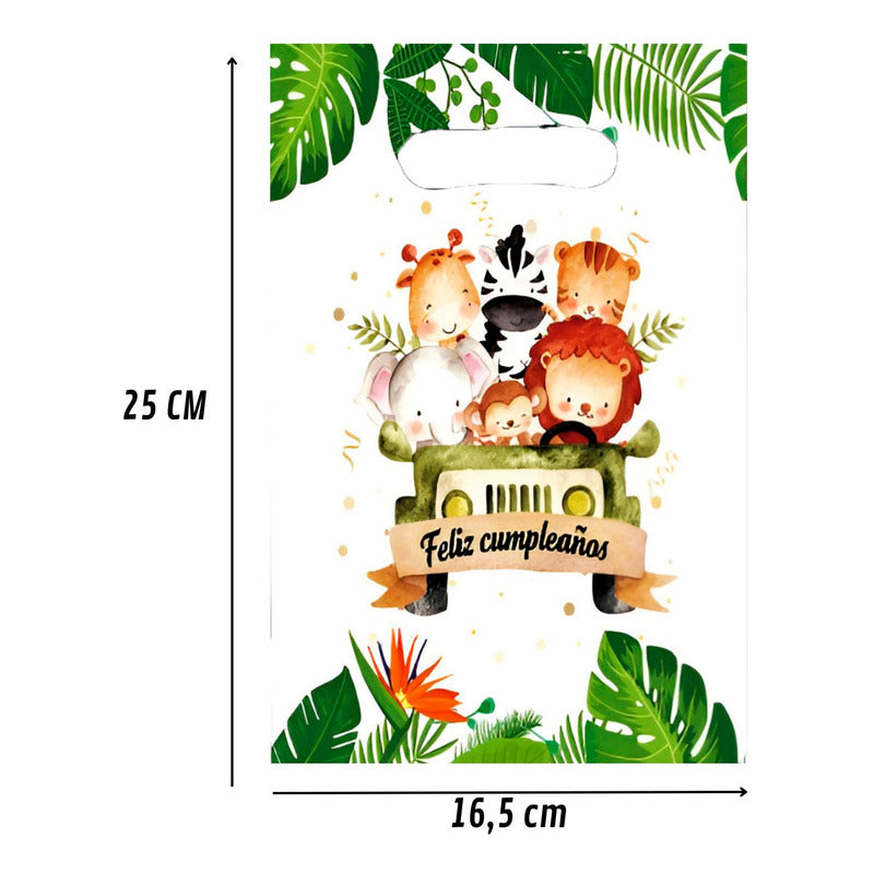 X10 Bolsa Para Piñata Safari Decoración Cumpleaños Safari Multicolor Safari Grande