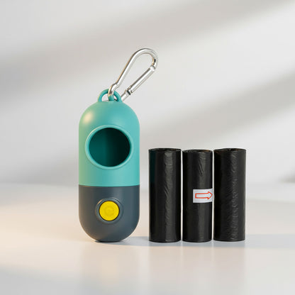 Dispensador Bolsas Mascota Linterna Led Clip Correa Portatil