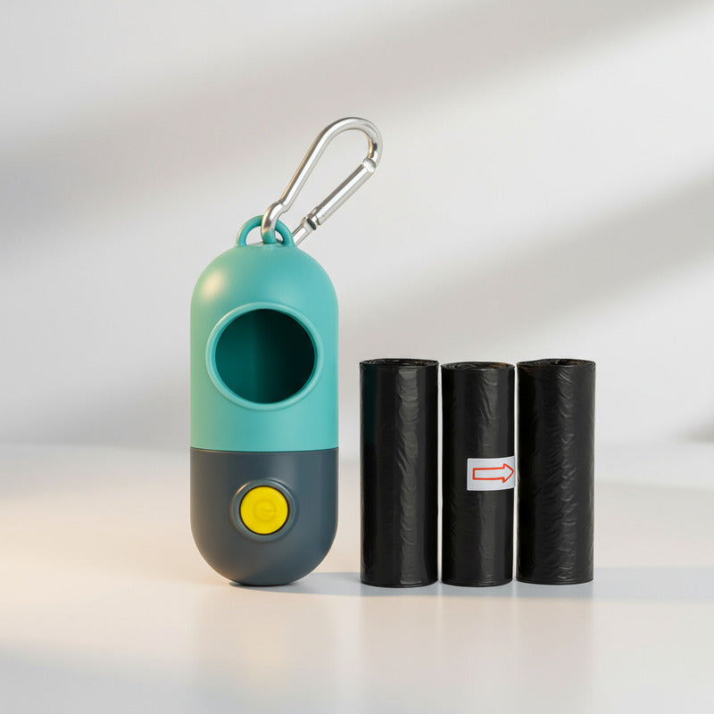 Dispensador Mascota Paseo Noche Linterna Led Limpieza Rapida