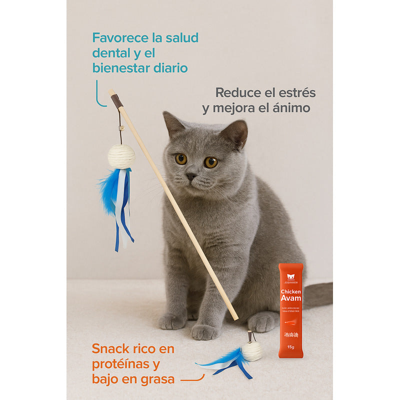 Juguetes Gatos Varita Juegos X30 Snack Para Gato Alimento