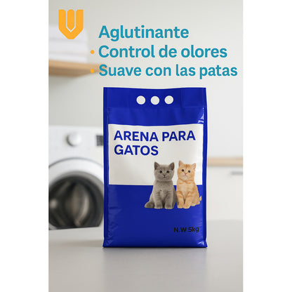 Arena Sanitaria Gatos 5kg Manzana Absorbente Ideal Hogar
